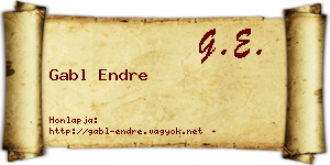 Gabl Endre névjegykártya
